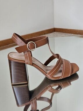 Kelly & Katie Brown Strappy Block Heel Sandals